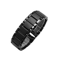 AEMALL Keramik-Armband für Armani AR1451 AR1452 AR1400 AR1410 Uhrenarmband mit Edelstahl-Schmetterlingsverschluss, 22 24 mm Armbänder (Farbe: AR1451 zwischen Matt) von AEMALL