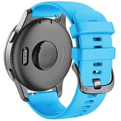 AEMALL Silikon Watchband Strap für Garmin vivoactive 4 4S Forerunner 245 645 vivoactive 3 Smart Armband 18 20 22 mm Armband (Farbe: Sky blau, Größe: 20mm Vivoactive 3) von AEMALL