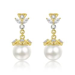Perlenohrringe Sterling Silber Gold Perlenohrringe Gold Hochzeit Ohrringe Perlenohrringe für Frauen Perlenschmuck Geschenk für Frauen von AENEAS