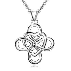 AEONSLOVE keltisch Knoten 925 Sterling Silber Herz Unendlichkeit Halskette Anhänger Damen Schmuck von AEONSLOVE