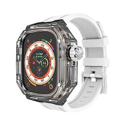 AERIALA 49 mm transparentes Uhrengehäuse, Mod Kit, für Apple Watch Band Ultra 49 mm Modifikationsset, Silikonband für iWatch 8 Ultra DIY Armband(B, FOR 49MM) von AERIALA