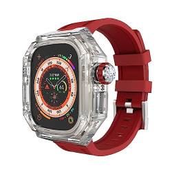 AERIALA 49 mm transparentes Uhrengehäuse, Mod Kit, für Apple Watch Band Ultra 49 mm Modifikationsset, Silikonband für iWatch 8 Ultra DIY Armband(I, FOR 49MM) von AERIALA