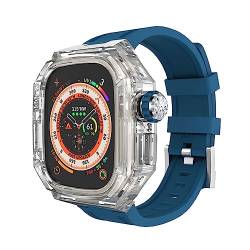AERIALA 49 mm transparentes Uhrengehäuse, Mod Kit, für Apple Watch Band Ultra 49 mm Modifikationsset, Silikonband für iWatch 8 Ultra DIY Armband(M, FOR 49MM) von AERIALA