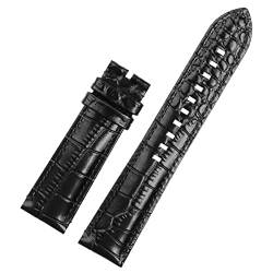 AERIALA Echtes Leder-Armband ist geeignet für Armani AR2447/1981/1973/60028 Armband mit wasserdichtem Gang Shout Männlich 22 mm(Schwarz, ohne Schnalle, 20 mm) von AERIALA