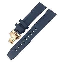 AERIALA Für Tissot 1853 Seastar T120 T114 Uhrenarmband Gummi Sport Tauchen Schwarz Blau Weiches Uhrenarmband Silikon Gummi 19mm 20mm Uhrenarmband(blau/rosa, 19 mm) von AERIALA