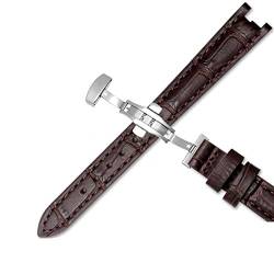 AERIALA Kuh Echtes Leder Armband Für 1853 T094210 Frauen Uhrenarmbänder Armband 12mm Mit Edelstahl Schmetterling Verschluss(Braun a, Gold clasp) von AERIALA