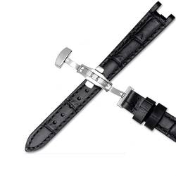 AERIALA Kuh Echtes Leder Armband Für 1853 T094210 Frauen Uhrenarmbänder Armband 12mm Mit Edelstahl Schmetterling Verschluss(Schwarz A, Gold clasp) von AERIALA