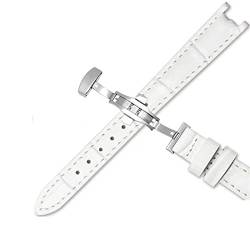 AERIALA Kuh Echtes Leder Armband Für 1853 T094210 Frauen Uhrenarmbänder Armband 12mm Mit Edelstahl Schmetterling Verschluss(Weiß A, Gold clasp) von AERIALA