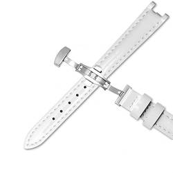 AERIALA Kuh Echtes Leder Armband Für 1853 T094210 Frauen Uhrenarmbänder Armband 12mm Mit Edelstahl Schmetterling Verschluss(Weiß B, Gold clasp) von AERIALA