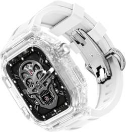 AERIALA Transparentes Uhrengehäuse, Gummi-Uhrenarmband, für Apple Watch 44 mm, 45 mm, 49 mm, stoßfestes Gehäuse, Mod-Kit, für iWatch 9, 8, 7, 6, 5, 4, SE, Ersatzzubehör(N, 45 mm) von AERIALA