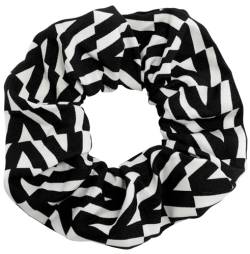 AERZETIX - C71302 - Elastischer Haargummi 100x190 mm - Farbe schwarz und weiß - aus textil - scrunchie, chignon, seide, mädchen, frau, dehnbar, frisur, glamour, mode von AERZETIX