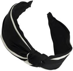 AERZETIX - C71341 - Haarreif Knoten Diadem Stirnband 55x400 mm - Farbe schwarz und weiß - aus satin und kunststoff - haar, seide, gesicht, frisur, glamour, mode, romantik, dutt von AERZETIX