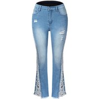 AFAZ New Trading UG Loose-fit-Jeans Sommer-Damen-Denim-Hose mit hohem Stretchanteil, zerfetzt, ausgestellt von AFAZ New Trading UG