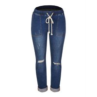 AFAZ New Trading UG Loose-fit-Jeans Sommerliche, verwaschene, verkürzte Jeans für Damen mit Schnürung von AFAZ New Trading UG