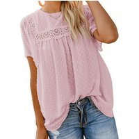AFAZ New Trading UG T-Shirt Damen-Frühlings- und Sommer-Lose-Robe-Spitzen-Rundhalsshirt von AFAZ New Trading UG