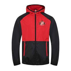 AFC Sunderland - Herren Wind- und Regenjacke - Offizielles Merchandise - Geschenk für Fußballfans - Schwarz & Rot - L von AFC Sunderland