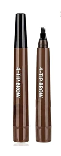 Eyebrow Pencil - Upgraded 3D Waterproof Microblading Eyebrow Pencil Contouring Pen,4 Tipped Precise Brow Pen,Natural Fine Stroke Microblading Eyebrow Pencil,Creates Natural Makeup Effect (Dark Brown) von AFGQIANG