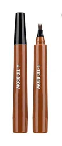 Eyebrow Pencil - Upgraded 3D Waterproof Microblading Eyebrow Pencil Contouring Pen,4 Tipped Precise Brow Pen,Natural Fine Stroke Microblading Eyebrow Pencil,Creates Natural Makeup Effect (Light Brown) von AFGQIANG