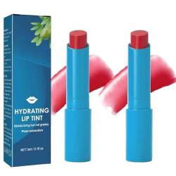Lip Tint Hydrating, Sheer Strength Hydrating Lip Tint,Strong Moisturizing Effect Tinted Lip Balm Hydrating, Natural Ingredients Sheer Moisture Lip Tint, Non-Sticky & Long-Lasting (2Pcs) von AFGQIANG