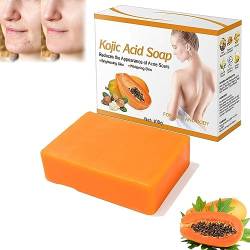 Papaya Kojic Acid Soap 100g,Papaya Soap,Papaya Kojic Soap,Kojic Acid Soap,Skin Brightening Soap with Papaya Extract,Dark Spots Remover Soap,Moisturizing for Body & Face,Improve Uneven Skin Tone (2pcs) von AFGQIANG