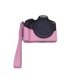 AFGRAPHIC Kameratasche PU Leder Pink Schutzhülle Halbkörper Cover Base Case mit Bodenöffnung Version für Canon EOS R50 spiegellose Kamera, rose, Halbkörper-Basisgehäuse von AFGRAPHIC