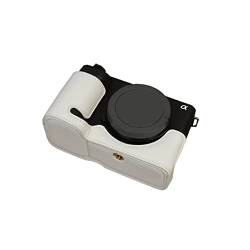 AFGRAPHIC Kameratasche PU Leder Weiß Schutzhülle Halbkörper Cover Base Case für Sony ZV-E1 spiegellose Kamera, weiß, Halbkörper-Basisgehäuse von AFGRAPHIC