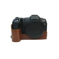 AFGRAPHIC Kameratasche aus PU-Leder für Canon EOS R8 Kamera, coffee, Halbkörper-Basisgehäuse von AFGRAPHIC