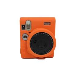AFGRAPHIC Kameratasche für Fujifilm Instax Mini 90 Sofortbildkamera, weiches Silikon, rutschfest, Orange, Orange, Kameratasche von AFGRAPHIC