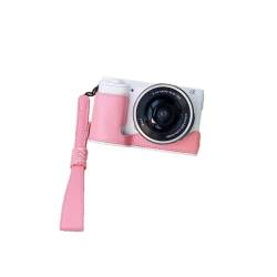 AFGRAPHIC Kameratasche für Sony Alpha ZV-E10 Kamera, PU-Leder, rutschfest, Halbgehäuse, Basistasche für Sony Alpha ZV-E10, Rosa, rose, Halbkörper-Basis von AFGRAPHIC
