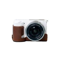 AFGRAPHIC Kameratasche für Sony Alpha ZV-E10 Kamera, öliges Leder, Halbgehäuse, Basistasche, braun, Halbkörper-Basis von AFGRAPHIC