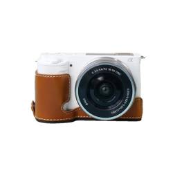 AFGRAPHIC Kameratasche für Sony Alpha ZV-E10 Kamera, öliges Leder, Halbgehäuse, Braun, braun, Halbkörper-Basis von AFGRAPHIC