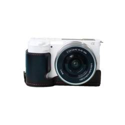 AFGRAPHIC Kameratasche für Sony Alpha ZV-E10 Kamera, öliges Leder, Halbgehäuse, Schwarz, Schwarz , Halbkörper-Basis von AFGRAPHIC
