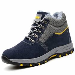 AFJYG Sicherheitsschuhe Herren Wasserdicht Winter Arbeitsschuhe Damen Stahlkappe Warm Gefüttert Sicherheitsstiefel, Blau, EU 47 von AFJYG