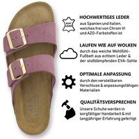 AFS-Schuhe 2100 Zweischnaller Pantolette für Damen mit Fußbett, bequeme Sandalen aus Leder von AFS-Schuhe