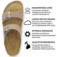 AFS-Schuhe 2102 Sandale für Damen mit Fußbett, bequeme Pantoletten aus Leder von AFS-Schuhe