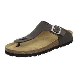 AFS-Schuhe 2107, modische Zehentrenner Damen Sandale aus Leder, Bequeme Pantoletten mit Fussbett Made in Germany (36 EU, stone) von AFS-Schuhe