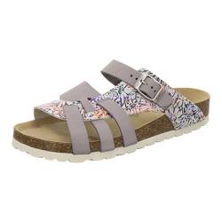 AFS-Schuhe 2122 Bequeme Damen Hausschuhe Leder mit Fußbett, hochwertige Sandalen für Frauen, Made in Germany (37 EU, Sahara/grau) von AFS-Schuhe