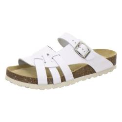 AFS-Schuhe 2122 Damen Pantoletten Sommer aus echtem Leder, hochwertige Sandalen für Frauen, Made in Germany (38 EU, weiß Glattleder) von AFS-Schuhe