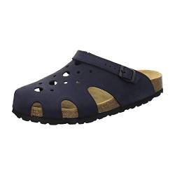 AFS-Schuhe 2993C Clogs Damen aus Leder, Bequeme Hausschuhe für Frauen, praktische Arbeitsschuhe, Made in Germany (38 EU, Navy) von AFS-Schuhe