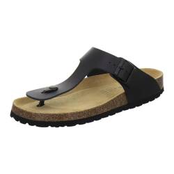 AFS-Schuhe 3107 Bequeme Pantoletten Unisex aus Leder, Hausschuhe Sandalen, Made in Germany (40 EU, schwarz Glattleder) von AFS-Schuhe
