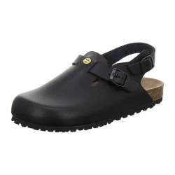 AFS-Schuhe 31940 ESD-Clogs, Bequeme Haus-Schuhe für Damen und Herren, praktische Arbeitsschuhe, hochwertiges, echtes Leder, modische, verstellbare Pantoletten, Made in Germany (43 EU, Schwarz) von AFS-Schuhe