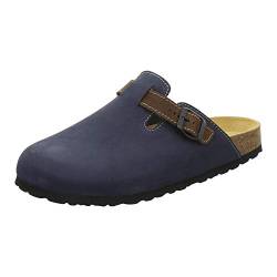 AFS-Schuhe 3900 Herren Clogs, Bequeme Hausschuhe für Männer, Pantoffeln aus Leder, Made in Germany (41 EU, Navy Nubuk) von AFS-Schuhe