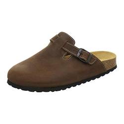 AFS-Schuhe 3900 Herren Clogs, Bequeme Hausschuhe für Männer, Pantoffeln aus Leder, Made in Germany (45 EU, Braun/Tabak) von AFS-Schuhe