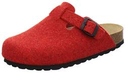 AFS-Schuhe Damen Hausschuhe geschlossen aus Filz, Bequeme, warme Winter Clogs, Made in Germany, 26900 (36 EU, rot) von AFS-Schuhe