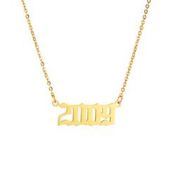 AFSTALR 1998 Kette Damen Halskette mit Geburtsjahr Personalisierte Tochter Schwester Freunde Geburtstagsgeschenk 1998 Gold von AFSTALR