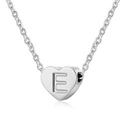 AFSTALR Herz Buchstabe E Initial Kette für Frauen Silber Personalisierte Mädchen Tiny Initial Alphabet Love Choker Halskette von AFSTALR