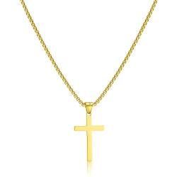 AFSTALR Kreuz Kette Herren Gold Kette mit Kreuz Anhänger Kette Christentum Schmuck Herren von AFSTALR