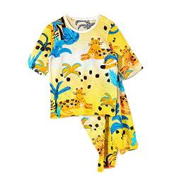 AGILEX Jungen Pyjama Set Kinder Schlafanzug Kurzarm Zweiteilig aus organischer Baumwolle 6-7 Jahre von AGILEX