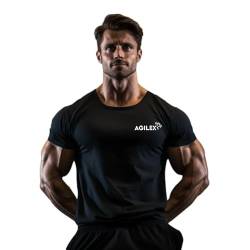 AGILEX Sport T-Shirt Herren Kurzarm atmungsaktiv schnelltrocknend für Running Fitness Gym (as3, Alpha, m, Regular, Regular) von AGILEX