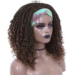 Jiaxu Perücken Damen Mode Eisseide Stirnband Perücke Damen Kurzes lockiges Haar synthetischer Faser Kopfbedeckung Stirnband Perücken Perücken für Mädchen (Farbe : 1B/30#) von AGIPS